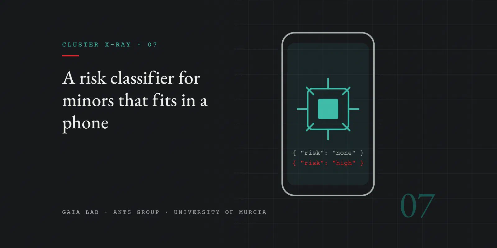 Silhouette of a phone with a chip in the centre from which eight lines emerge, and two JSON responses below, one in grey and one in red